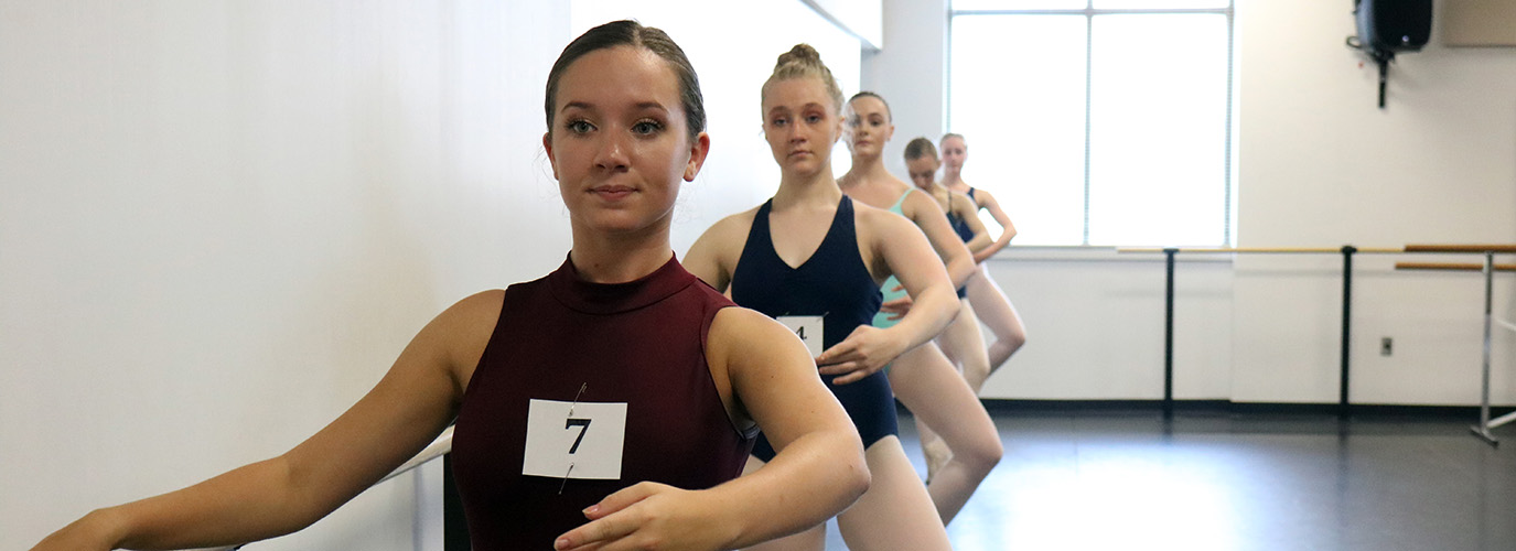 Prospective students work audition for the dance program