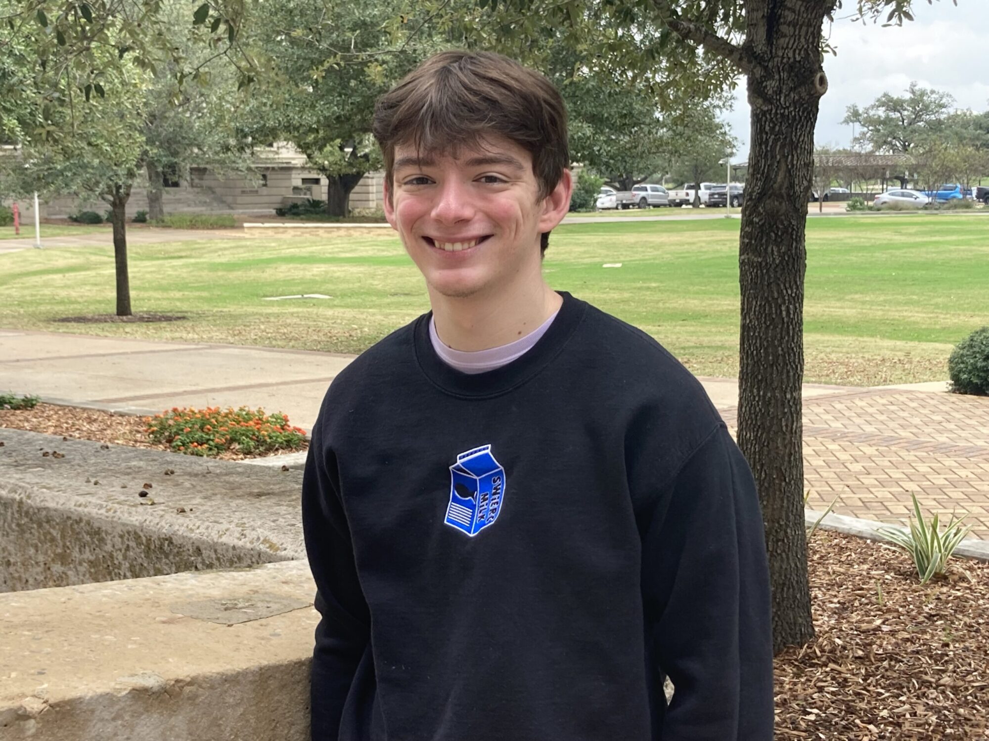 A portrait of college senior Toby Johnson