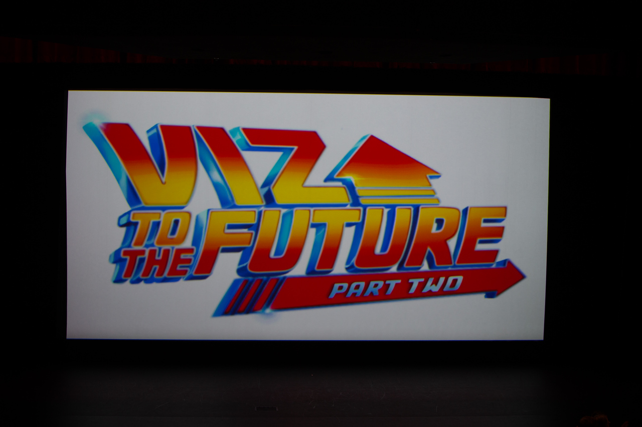 A white screen is shown with the words "Viz to the Future Part Two"
