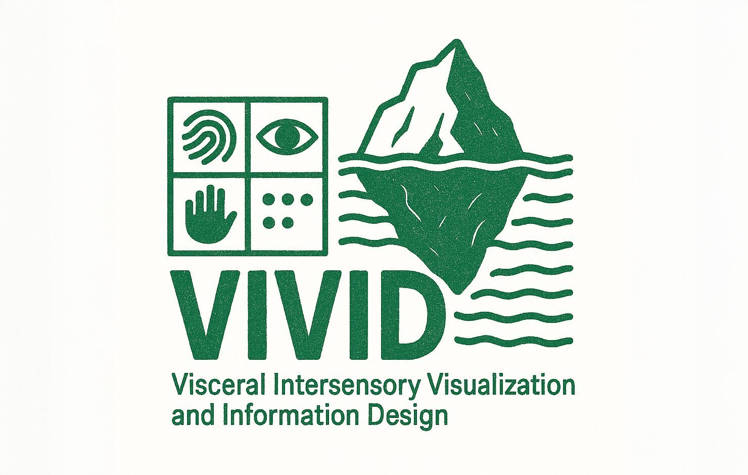 A logo design stating VIVID VIsceral Intersensory Visualization and Information Design